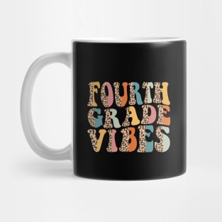 Funny Leopard Fourth Grade Vibes Retro Back To School Mug